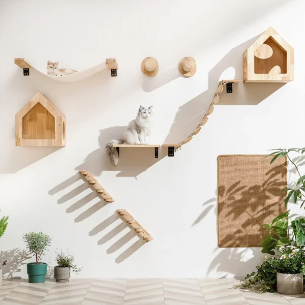 Cat Wall-Mounted Stairway and Scratching Post