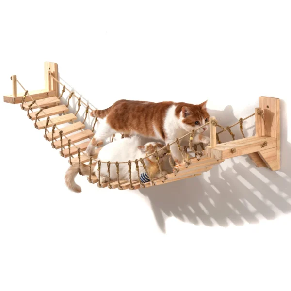 Wall-mounted Rope Bridge for Indoor Cats