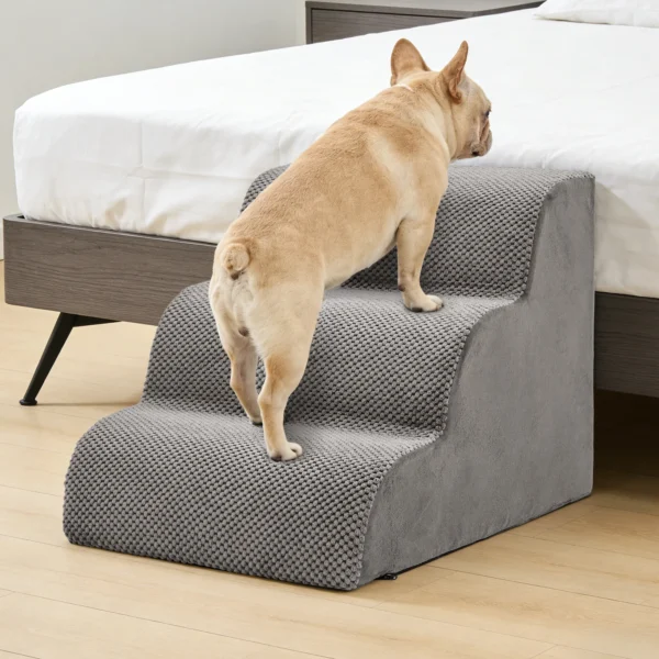 3-5 Step High-Density Foam Dog Stairs for Small Dogs
